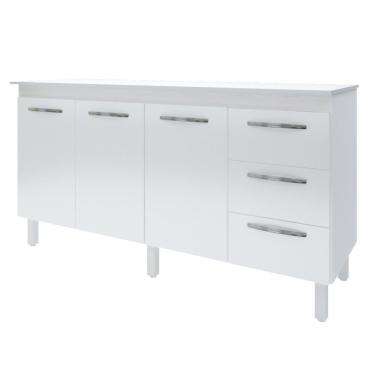 Imagem de Balcão Com Tampo Emily 160 Cm Branco Moblis