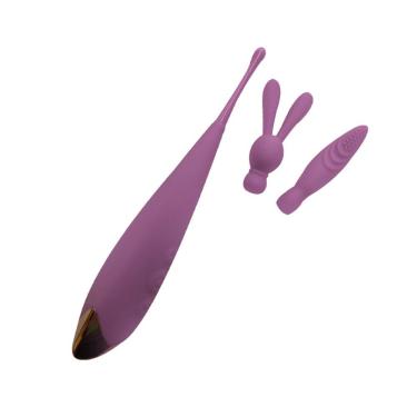 Imagem de Vibrador Recarregável Com 2 Capas Massageadoras - Dibe - Roxo