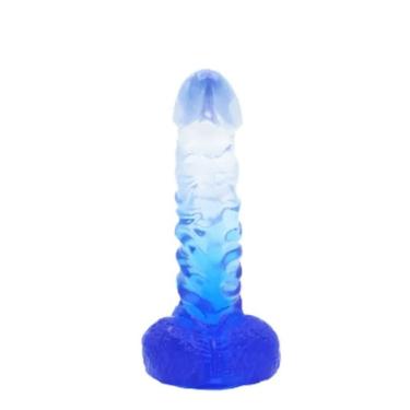 Imagem de Penis Realistico 18x3,5cm Transparente Com Azul Lovetoys Azul