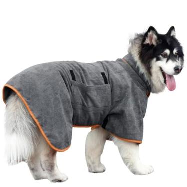 Imagem de Robo de Banho de Cachorro Zaweliyo para Cães Médios Pequenos, Robe de Seca Absorvente de Secagem de Secagem Rápida, Roupão de Banho de Estimação de Poliéster Espessado Com Design