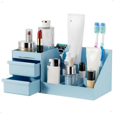 Imagem de Organizador de Mesa Multiuso com Gaveta Porta para Escritório Caneta Cosméticos