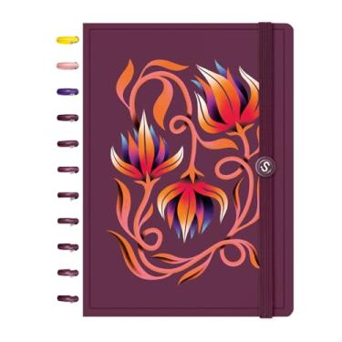 Imagem de Caderno de Disco ISCOOL Grande Flore(Ser) Encanto Marsala