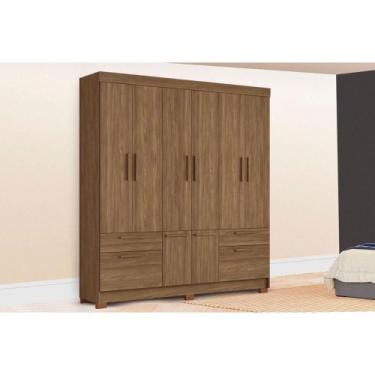 Imagem de Guarda Roupa Casal 8 Portas e 4 Gavetas c/ Pés Curitiba 8.4 Jatobá - S