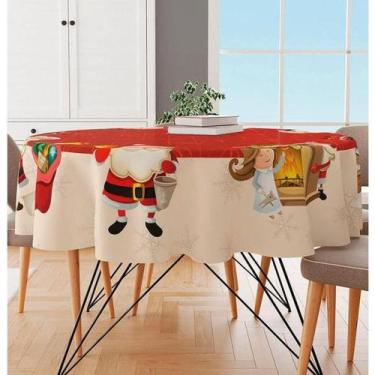 Imagem de Toalha de Mesa Redonda Natal Papai Noel 1.45m Para 4 Lugares - JW SHOP