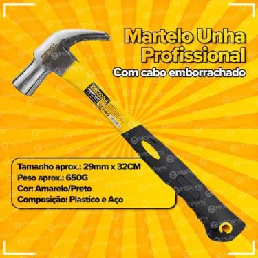 Imagem de Martelo Unha Profissional Cabo Emborrachado Reforçado Alta Durabilidad