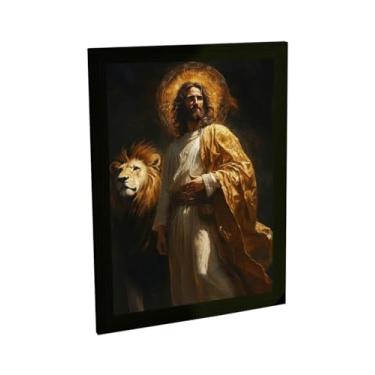 Imagem de Quadro Decorativo Jesus Cristo Leão De Judá Ilustração Decoração Poster Quarto Sala