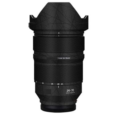 Imagem de Adesivo de câmera antiarranhões com tampa de lente para Panasonic Lumix S 24-70 mm F2.8 Película protetora decalque protetor corporal 24-70 2,8 (preto cruzado)