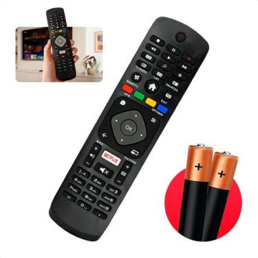 Imagem de Controle Remoto Para Tv Philips Smart Universal Netflix + 2 Pilhas - M