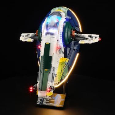 Imagem de YEABRICKS Luz LED para modelo de blocos de construção de nave estelar 75409 STAR WARS Jango Fett's Firespray Class (conjunto de construção não incluído)