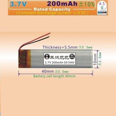 Imagem de Bateria  Chaveiro , Óculos, 3,7v 200mah - bgb