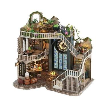 Imagem de Mini Casa De Boneca De Madeira 3D Quebra-cabeça Kit De Construção DIY 