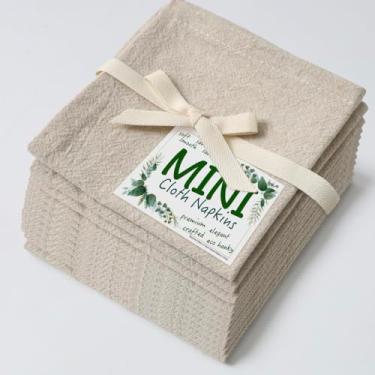 Imagem de Urby Guardanapos Reutilizáveis De Linho/Algodão Eco Hanky 25X25 Cm. Pequenos, Adequados Para Panos. Ideal Uso Infantil Como Almoços, Jantares E Ocasiões Casamentos, Aniversários Coquetéis. (Natural,