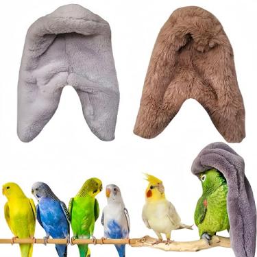 Imagem de Magnoloran 2 peças de cobertor de pássaro para gaiola de pássaro aconchegante canto de lã papagaio cabana aconchegante casa de ninho de pássaro cama de pendurar cama para periquitos calopsitas conure