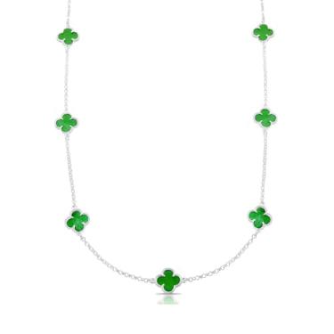 Imagem de Colar Choker Trevo em Prata 925 Legítima Verde