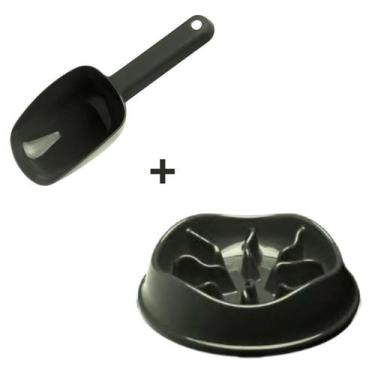 Imagem de Kit Pote Interativo Lento 350ml + Pá Dosadora Colher Ração - Stark Pet