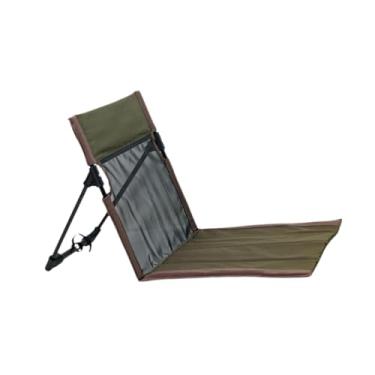 Imagem de ＡＷＨＡＯ Cadeira de acampamento, assento de praia com encosto, almofada dobrável multiuso acolchoada para pesca, mochila, shows no gramado, Verde Escuro