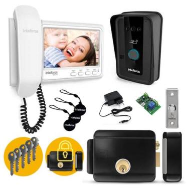 Imagem de Kit Vídeo Porteiro Com  Fechadura Via Aplicativo Wifi E Tags - INTELBR