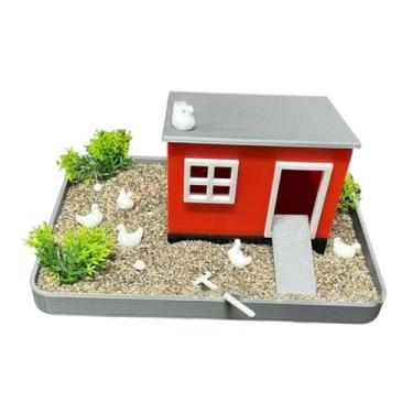 Imagem de Fenteer Kit de jardim de galinhas em miniatura Kit de areia DIY Acessório de mesa com tema de galinha Decoração de mesa de areia Conjunto DIY para