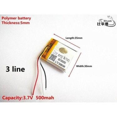 Imagem de Pilha Bateria   Eletronicos 3,7 V 500 Mah 3 Fios 3.7v - bgb