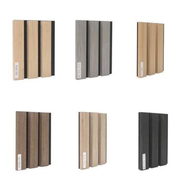 Imagem de Yuzzy Painéis de madeira para parede, painéis acústicos de ripas de madeira, painéis de parede absorventes de som para decoração de parede interior, pacote de amostras