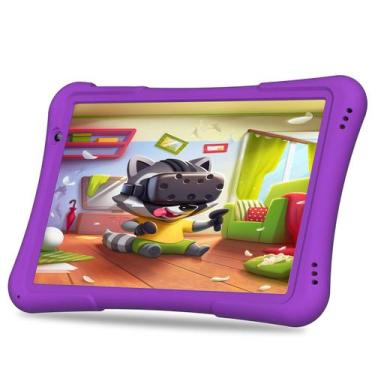 Imagem de Tablet PRITOM 10 Kids Android 14 de 32 GB, Quad-Core, 6000mAh roxo
