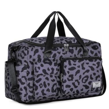 Imagem de Mochila de ginástica feminina FIORETTO, cinza leopardo, capacidade de 