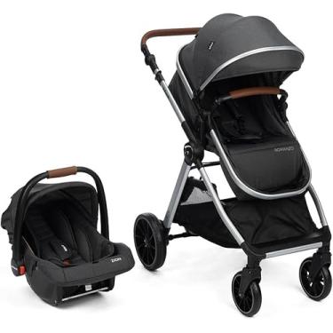 Imagem de travel system Romanzo, Carrinho de Bebê e Bebê Conforto com Base zion, Preto com granito