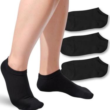Imagem de Kit 3 Meia Soquete Masculina Cano Curto Baixo Branca e Preta - Rupee, 