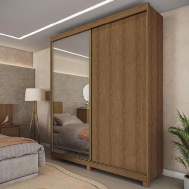Imagem de Guarda Roupa Solteiro 02 Portas Deslizantes com Espelho Abrolhos Rimo 