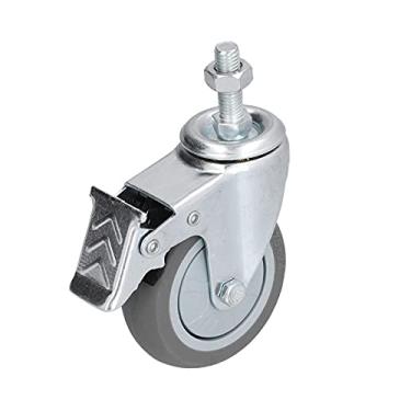 Imagem de Hyuduo Rodas de Rodízio de PVC Pesadas, 3 Polegadas, Universais Com Freios, Capacidade de Rolamento, Equipamentos, Prateleiras, Máquinas, Rodízios Industriais, Feitos de (Existem freios)