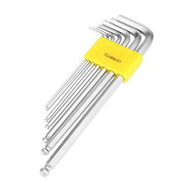 Imagem de GRCFUMO 7 PCS Chave hexadecimal estendi bola, las hexápicas extremide bola, chave de chave de aço, chave de chave hexadecimal para mecânica, engenheiros e garagens