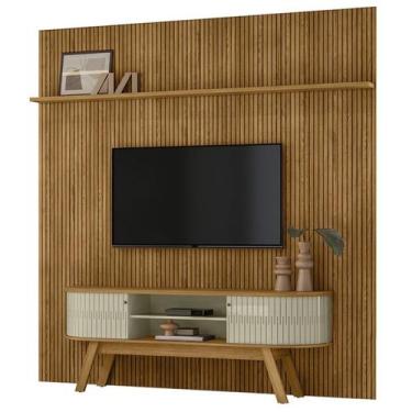 Imagem de Painel Bancada Tv 75 Pol 245x238 cm Laguna Cumaru Opala MADETEC, Cumar