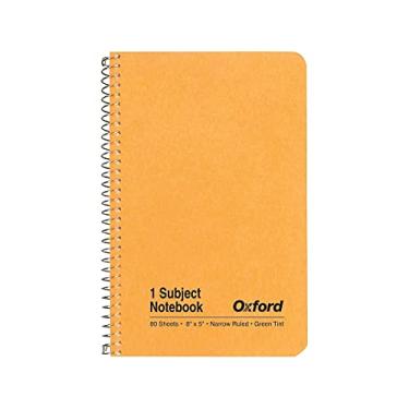Imagem de Oxford Caderno Kraft para 1 assunto, 12,7 cm x 20,32 cm, régua estreita, capa kraft, papel verde para tonalização, 80 folhas (25-401R)