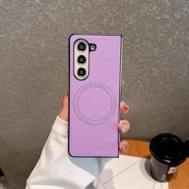 Imagem de Capa para Zfold 6 Premium Couro PU com carregamento sem fio (para Zfold 6/7)