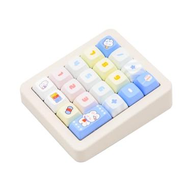 Imagem de Adventurers Teclado numérico mecânico com fio K812, teclado numérico RGB de 19 teclas, macro programável, cabo tipo C destacável, interruptor de modo jogo/escritório – para PC/laptop/desktop (branco