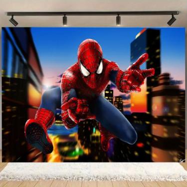Imagem de Painel de festa infantil decorativo do homem aranha - Shopp do Adesivo