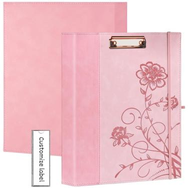 Imagem de Pasta de 3 anéis em couro KLLVE de 1 polegada com prancheta e porta-canetas