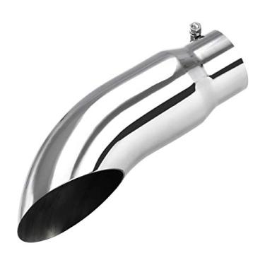 Imagem de Ponta de escape Upower Diesel, vire para baixo, entrada de 10 cm, diâmetro da tomada de 12,7 cm, 40,6 cm, aço inoxidável de 40,6 cm, parafuso no tubo traseiro 304