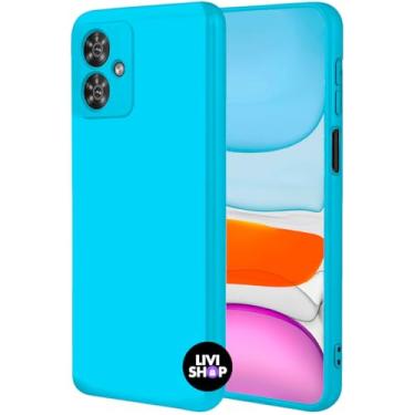 Imagem de Capa Case Capinha Compatível Motorola G54 Silicone Com Bordas Elevadas Aveludada Forro Premium (AZUL PISCINA)