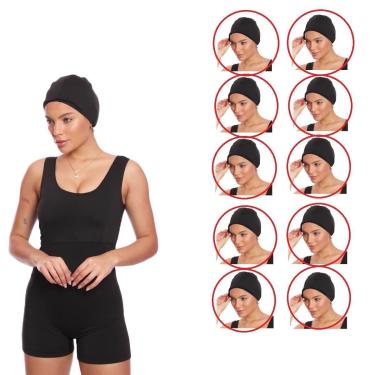Imagem de Kit 10 Toucas Hidroginástica Natação Adulto Unissex Suplex-Unissex