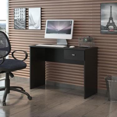 Imagem de Mesa Escrivaninha Compacta com Gaveta Preto - DJD Móveis