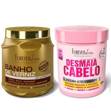Imagem de Kit Masc. Banho de Verniz e Desmaia Cabelo Forever Liss 1Kg