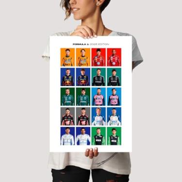 Imagem de Quadro Decorativo Com Moldura F1 Fórmula 1 FIA Pilotos Edição 2025 (Placa Decorativa MDF)