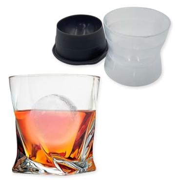 Imagem de Forma de Gelo Esfera em Silicone, 6cm, para Whisky e Drinks, Preta e Transparente, 11,3 x 7,8cm