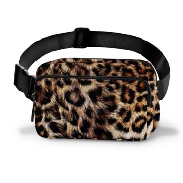 Imagem de Pochete feminina casual, bolsa de cinto, moderna, fácil de guardar, com alça ajustável, viagem, caminhada, corrida, caminhada, Marrom, Medium, Casual