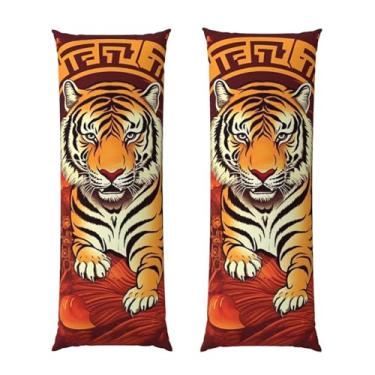 Imagem de Capa de travesseiro corporal com zíper oculto, fronha longa de microfibra macia e respirável para travesseiro corporal, prosperidade no ano do tigre, capas de travesseiro para cama de presente para