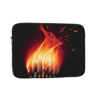 Imagem de Capa para laptop com chamas combina com bolsa para laptop, capa protetora para notebook de 13 polegadas