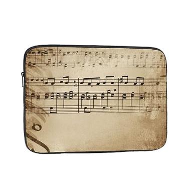 Imagem de Capa para laptop, notas musicais, em papel antigo, bolsa para laptop, capa protetora para notebook de 13 polegadas