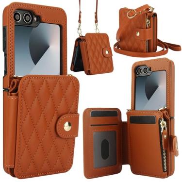 Imagem de Asuwish Capa de celular para Samsung Galaxy Z Flip 5 5G 2023 com bloqueio de RFID, carteira com zíper, alça transversal, cordão de ombro, suporte para cartão de crédito ZFlip5 Z5 G Flip5 ZFlip 5Z