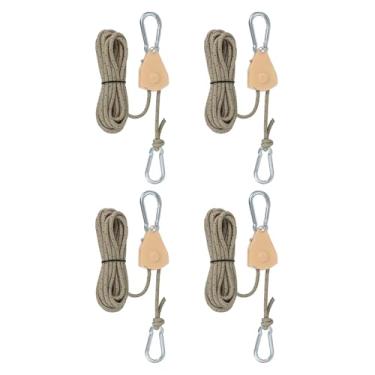 Imagem de PATIKIL 4 peças cabides de corda ajustáveis, 1/20.3 cm x 4.0 m Ratchet Grow Light Hangers Refletor Reforçado Engrenagem Interna Catraca para Pendurar Caiaque, Amarelo